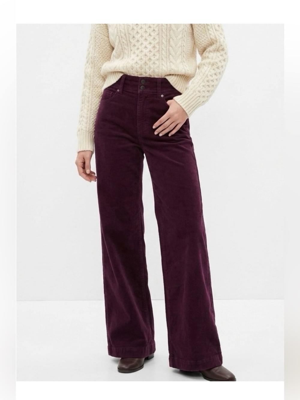 Gap High-Rise Wide-Leg Corduroy - Picture 1 of 8